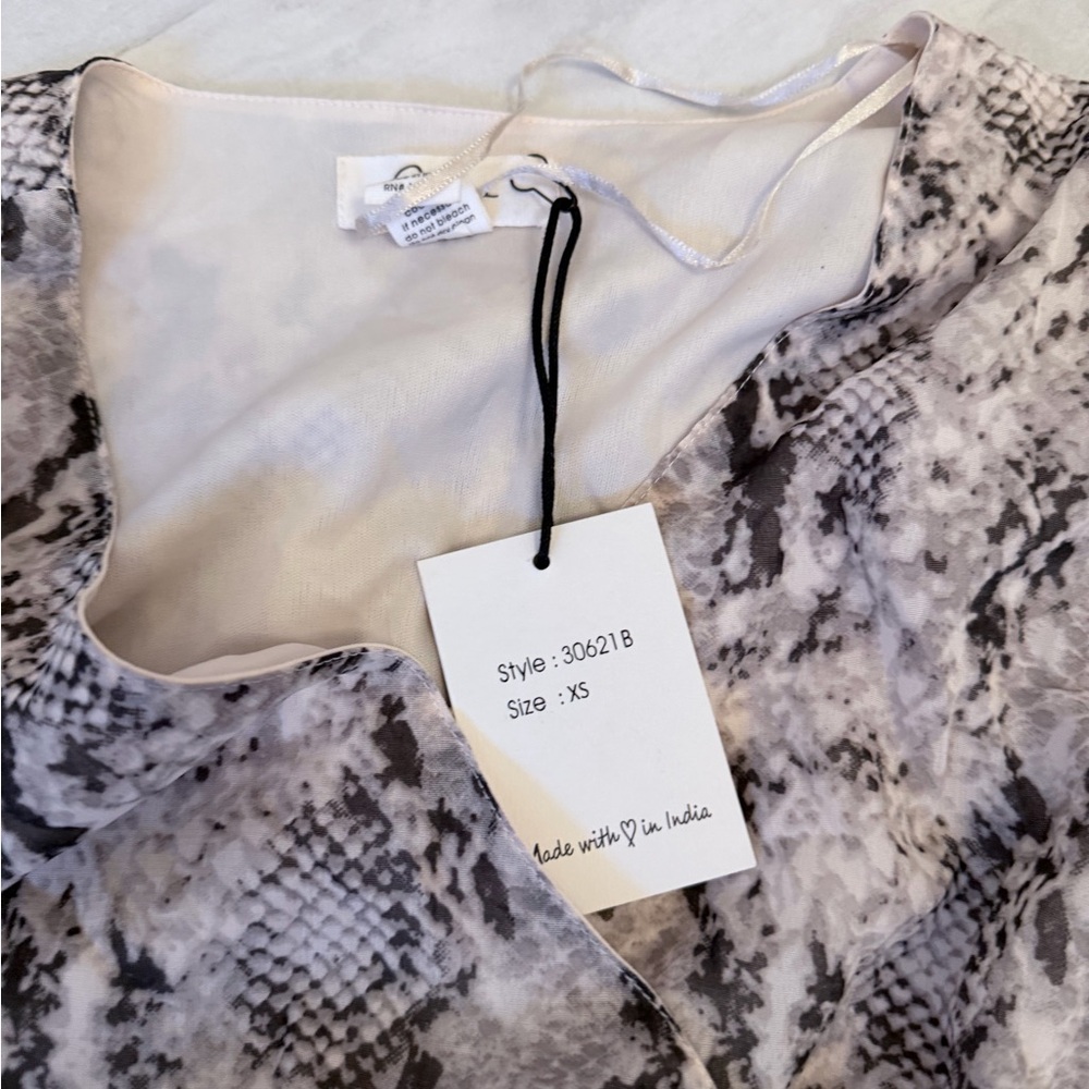 Snakeskin Print Blouse XS